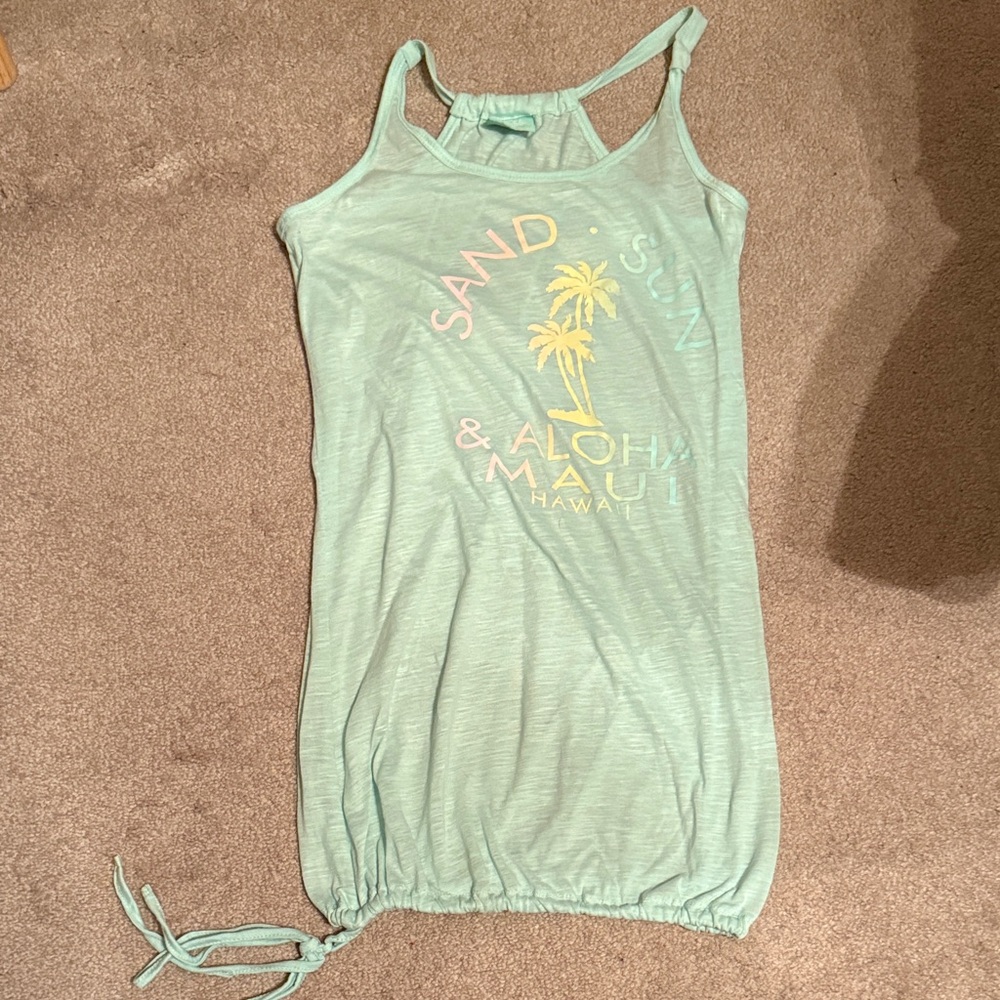 Mint Green Aloha Maui Swimsuit Coverup Dress